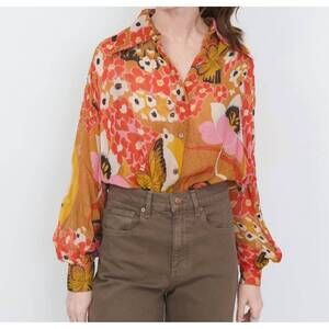 NEW ALIX OF BOHEMIA emery marigold meadow shirt in multi